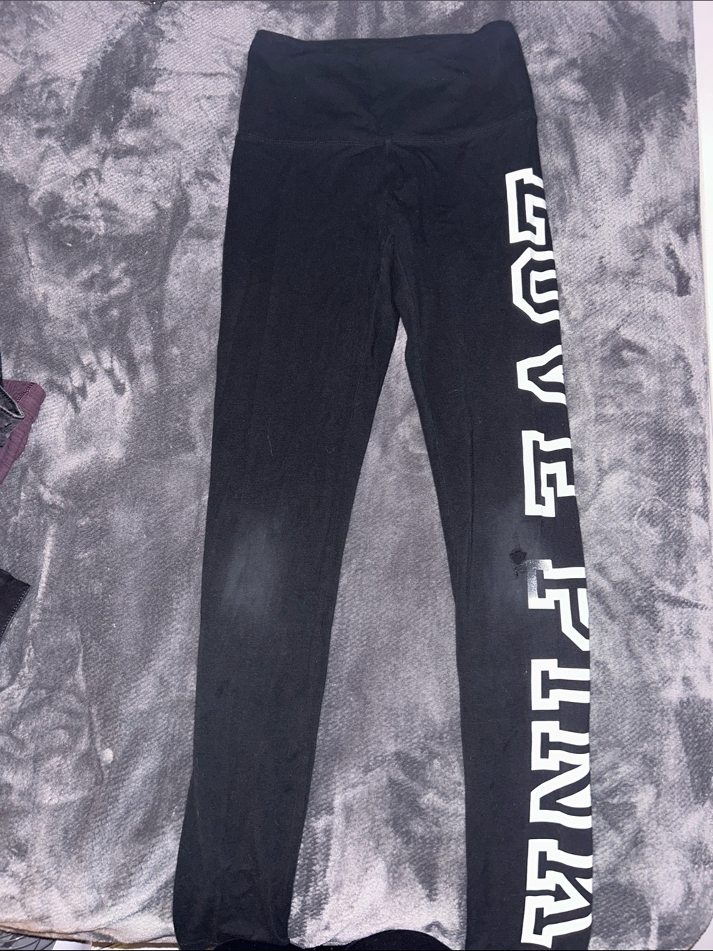 PINK Victoria's Secret Black High-Waist Jeggings with White Side Logo